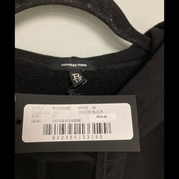 R13 Vintage R13 hoodie.  Small BNWT - Picture 8 of 9